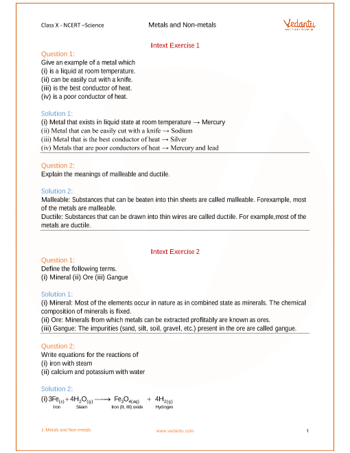 9th Class Chemistry Solved Exercises Chapter 3