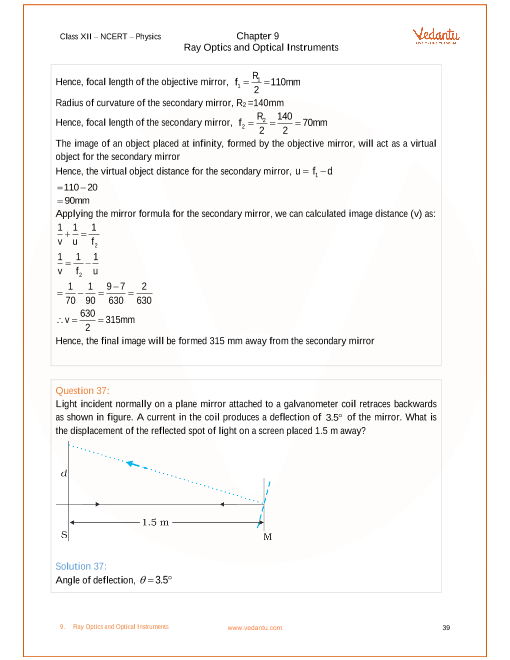 Mirror Equation Problems Worksheet With Answers Pdf Tessshebaylo