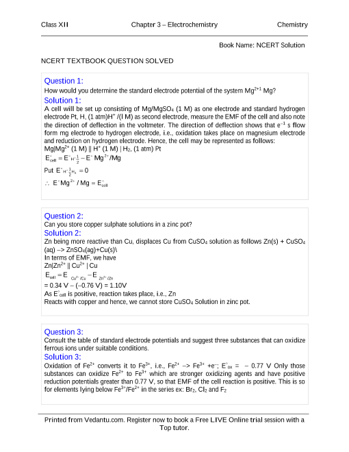 case study questions class 12 chemistry chapter 3
