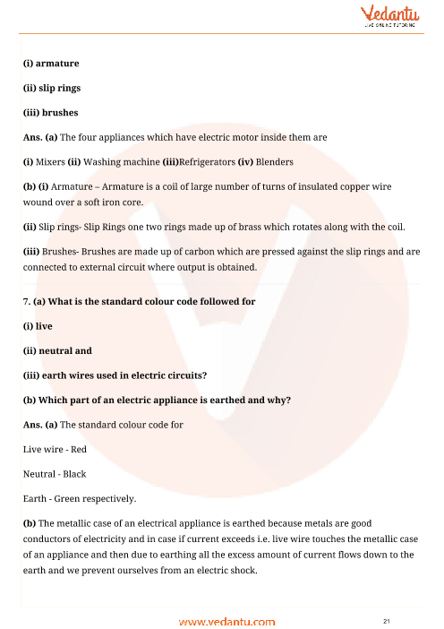 Important Questions For Cbse Class 10 Science Chapter 13 Magic Effects Of Electric Current