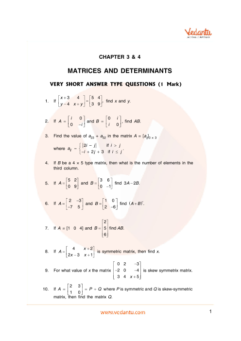 case study based questions on determinants