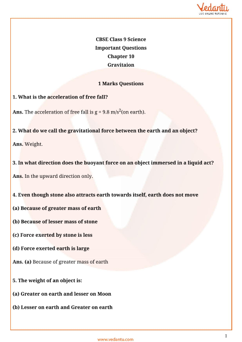 case study questions class 9 physics