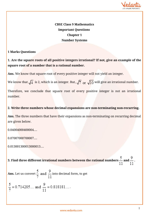 case study questions number system