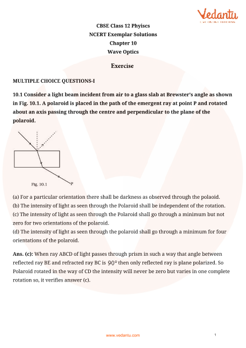 NCERT Exemplar Class 12 Physics chapter-10 part-1