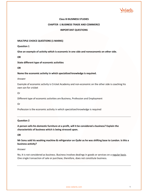 case study questions of business studies class 11 chapter 9