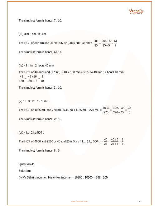 Rs Method Math RS Aggarwal Class Solutions Chapter-10 Ratio, Proportion And Unitary ...
