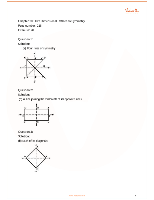 RS Aggarwal Class 6 solutions Chapter 20_Two Dimensional Reflection Symmetry part-1