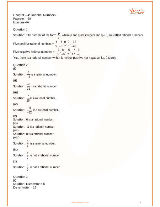 case study questions for class 7 maths rational numbers