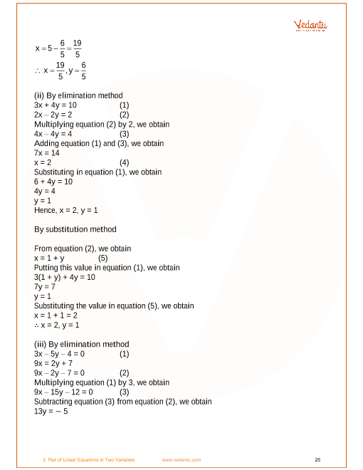 Ncert Solutions For Class 10 Maths Chapter 3 Pair Of Linear Equations In Two Variables Ex 3 3 Exercise 3 3