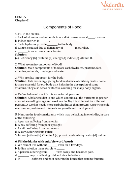 class 6 science worksheet 38