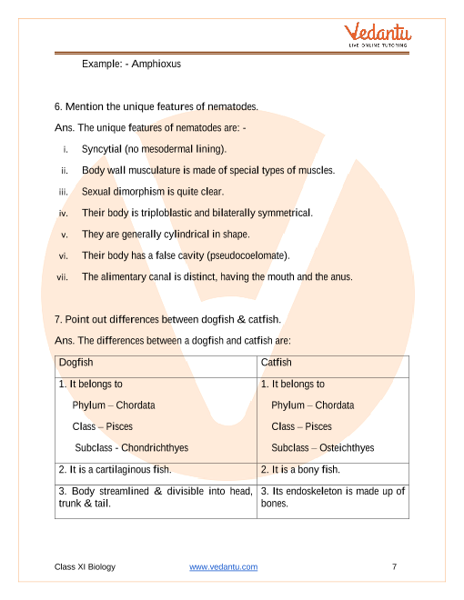 CBSE Class 11 Biology Chapter 4 Animal Kingdom Important Questions 2022-23