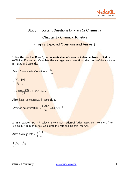 case study questions class 12 chemistry chapter 3