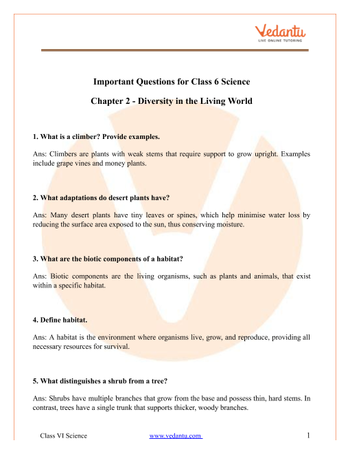 case study based questions class 6 science