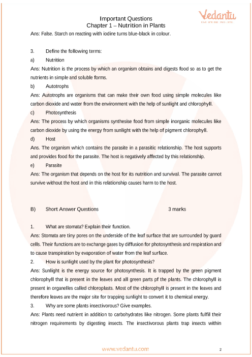 Important Questions for CBSE Class 7 Science Chapter 1 Free PDF