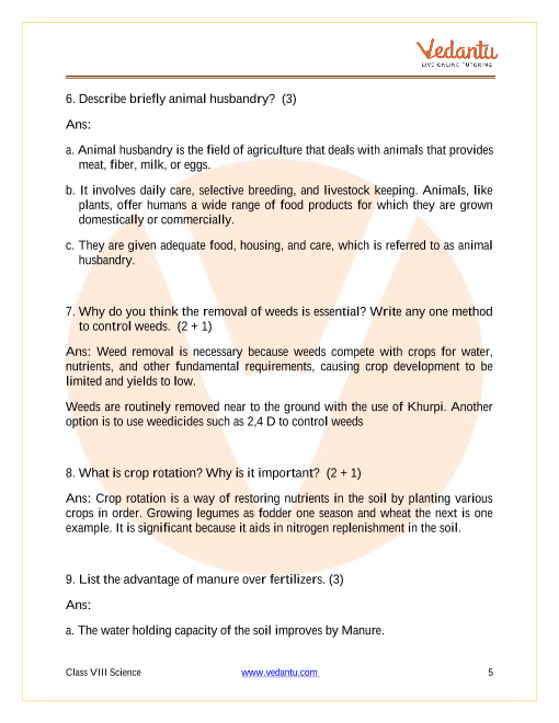 Download Important Questions for CBSE Class 8 Science Chapter 1
