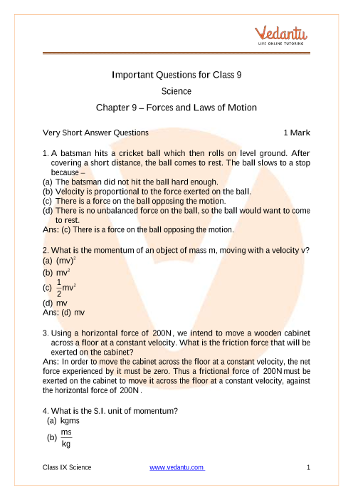 class 9 science motion case study questions