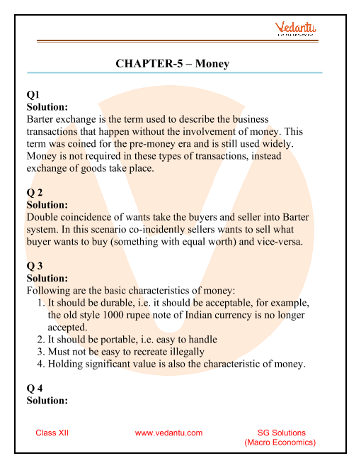 characteristics of money pdf