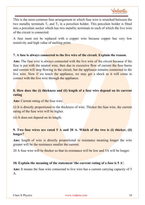 Household Circuits Solutions for ICSE Board Class 10 Physics (Concise -  Selina Publishers)