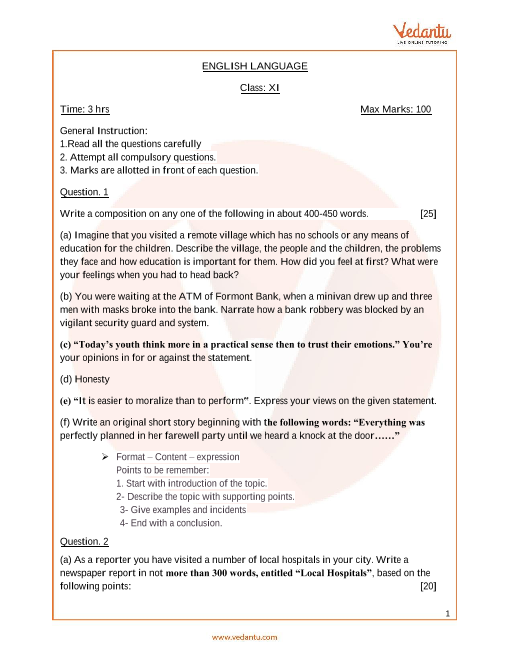 class 11 english essay writing