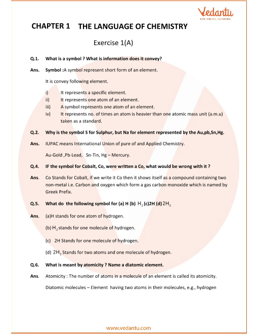 assignment chemistry class 9