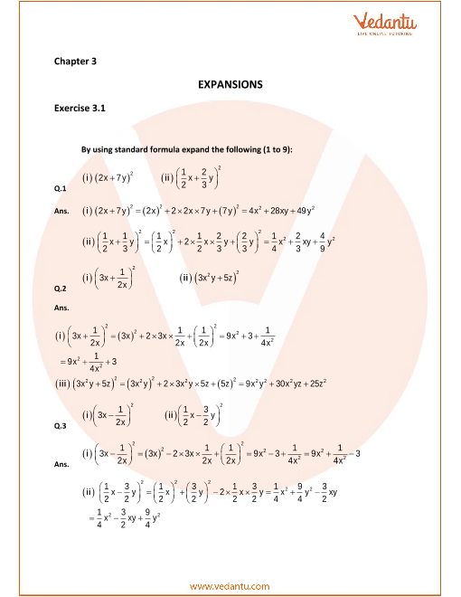 Selina Concise Mathematics Class 9 Icse Solutions For Chapter 3 Expansions