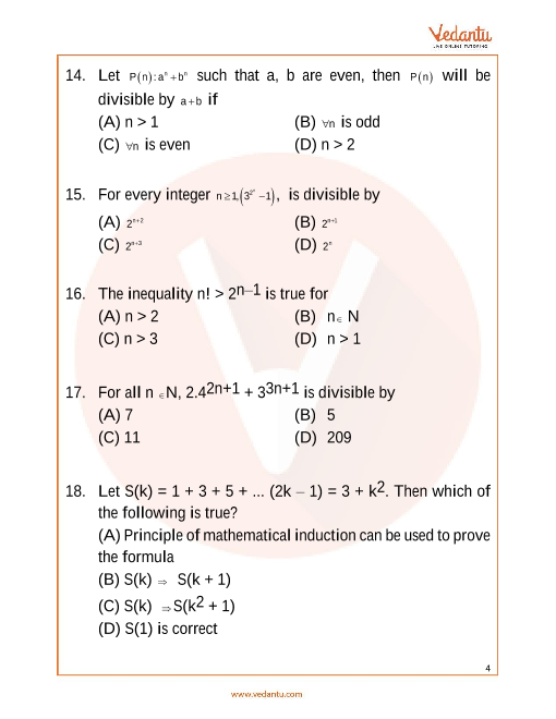 Jee Main Mathematical Induction Important Questions