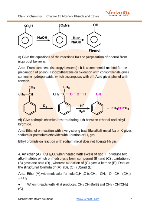 Ncert Solutions For Class 12 Chemistry Chapter 11 Alcohols NCERT