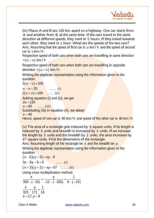 Ncert Solutions For Class 10 Maths Pair Of Linear Equations In Two Variables Ncert Solutions For Class 10 Maths Pair Of Linear Equations In Two Variables