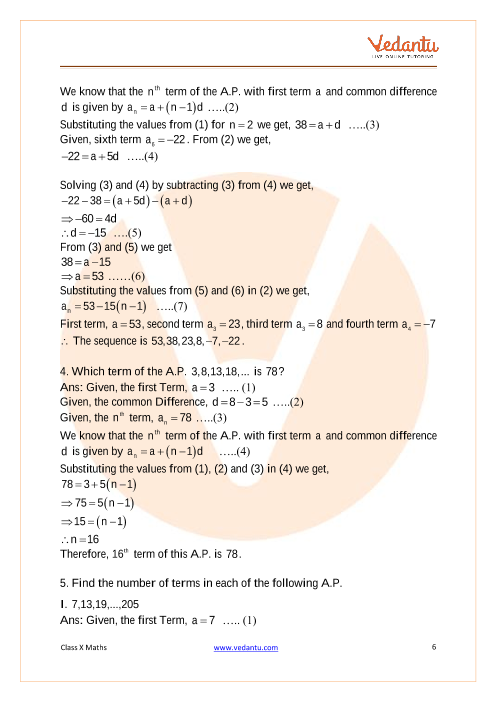 Ncert Solutions For Class 10 Maths Chapter 5 Arithmetic Progression Exercise 5 2 21 Updated