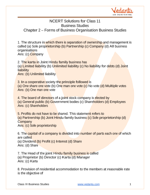 case study of chapter 1 business studies class 11