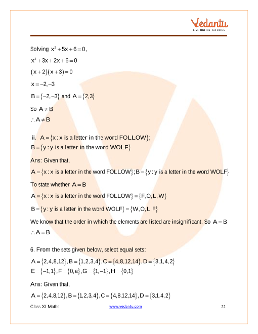 Ncert Solutions Class 11 Maths Chapter 1 Sets Free Pdf Download