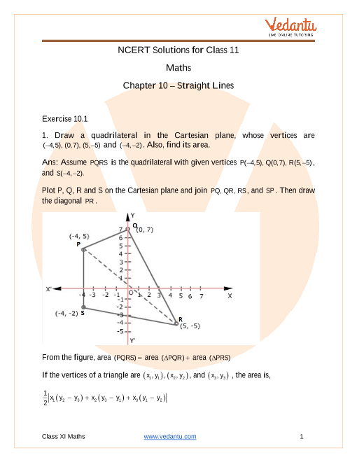 case study based questions on straight lines class 11