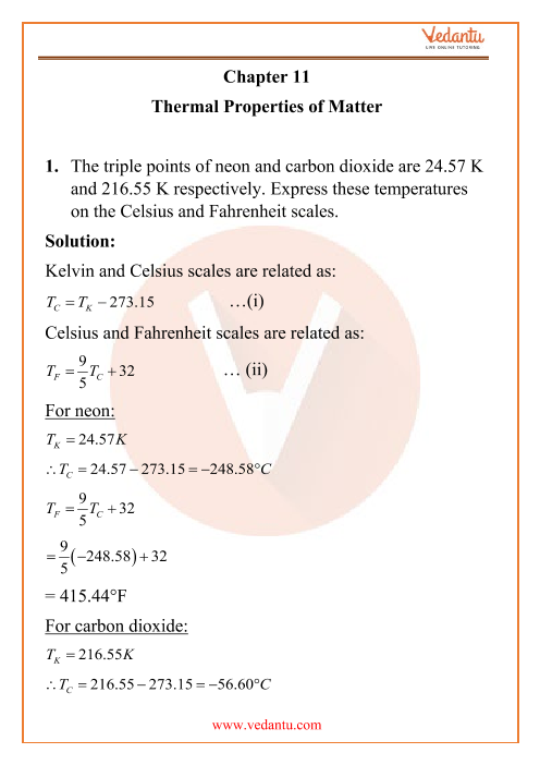 case study questions on thermal properties of matter class 11
