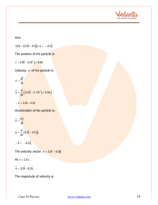 Ncert Solutions For Class 11 Physics Chapter 4 Motion In A Plane