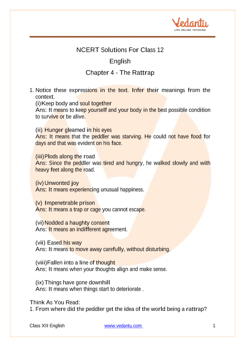 The Rattrap Summary Class 12 English | English Flamingo