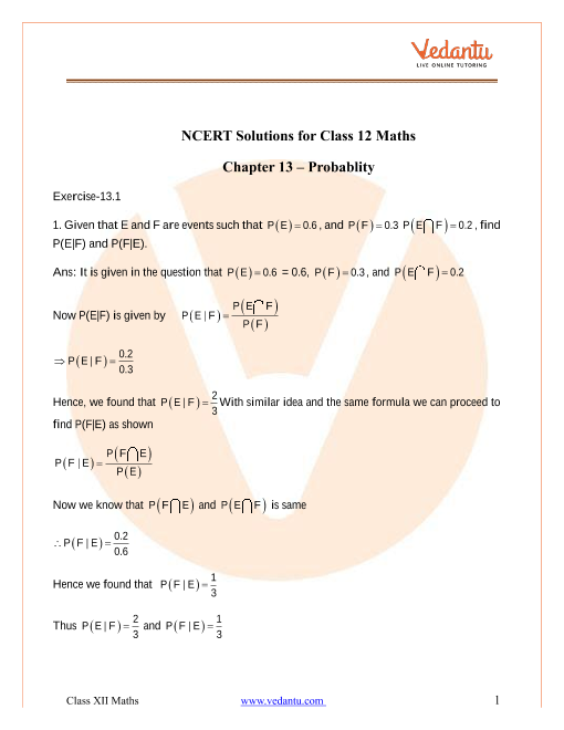 case study class 12 maths probability