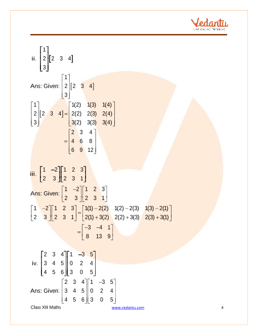 Matrices Ncert Exemplar Problems Solutions Class 12th