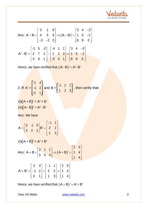 Ncert Solutions For Class 12 Maths Chapter 3 Exercise 3 3 Ex 3 3