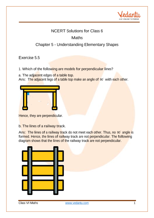 Access NCERT Solutions for Class 6 Maths Chapter 5 - Understanding Elementary Shapes part-1