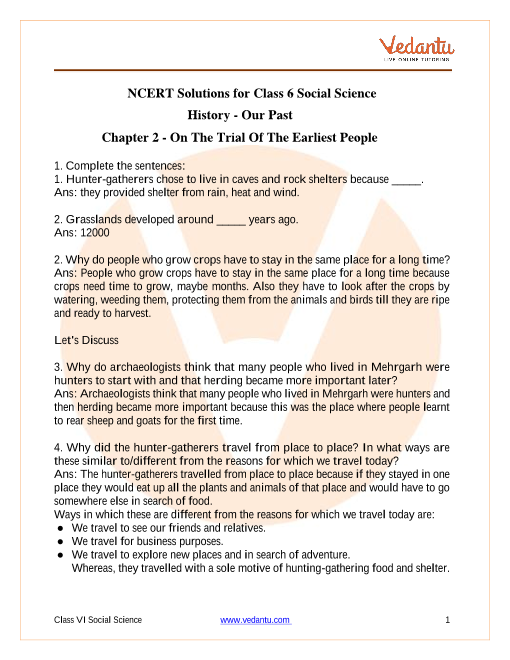 NCERT Solutions for Class 6 Social Science History - Our ...