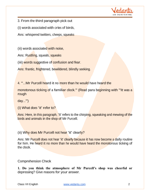 NCERT Solutions for Class 7 English An Alien Hand Chapter 6 - I Want  Something In A Cage