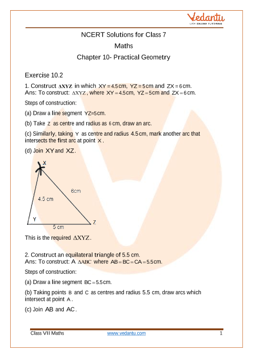 Access NCERT Solutions for Class 7 Maths Chapter 10- Practical Geometry part-1
