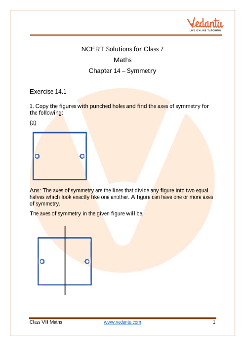 Access NCERT Solutions for Class 7 Chapter 14 – Symmetry part-1