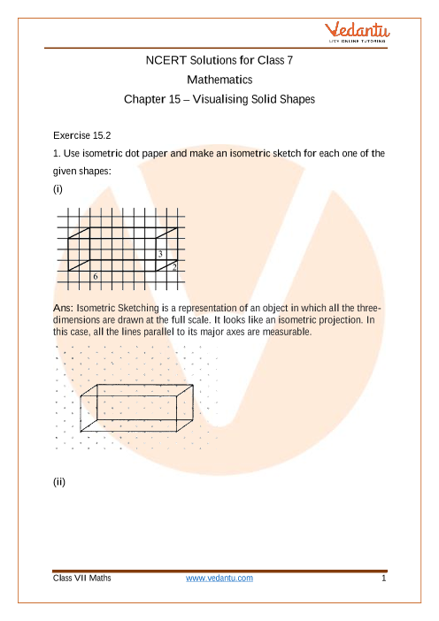 Access NCERT Solutions for Class 7 Chapter 15 – Visualising Solid Shapes part-1