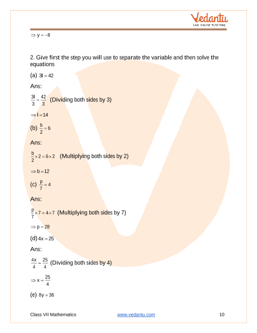 Ncert Solutions For Class 7 Maths Chapter 4 Simple Equations