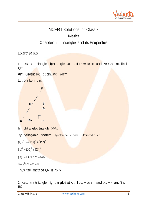 Access NCERT Solutions for Class 7 Chapter 6- Triangles and its Properties part-1