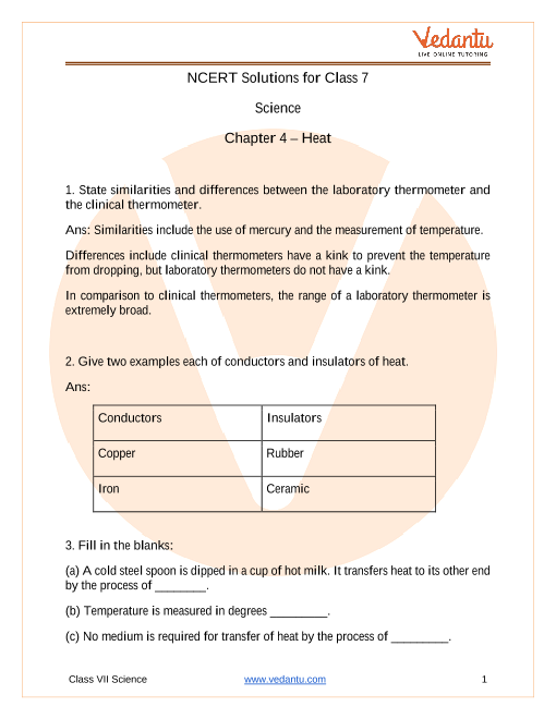 Access NCERT Solutions for Class 7 Science Chapter 4 – Heat part-1