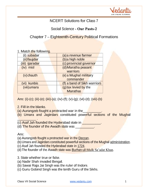 Access NCERT Solutions for Social Science - Our Pasts-2 part-1
