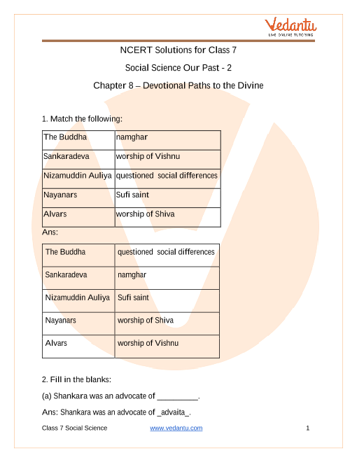 NCERT Solutions for Class 7 Social Science Our Pasts-2 Chapter-8 part-1