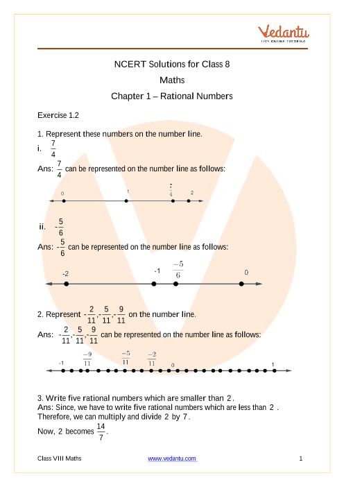 Access NCERT Solutions for class 8 Maths  Chapter 1 – Rational Numbers part-1